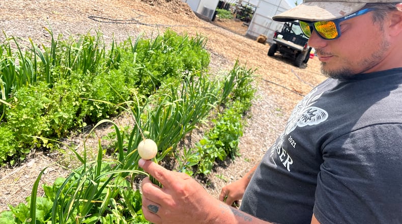 Oak & Ember Farms is a 36-acre regenerative farm with 10-acres of forest and a 5-acre lake at 2645 Olt Road, just outside of Dayton in Jefferson Twp. Pictured is Managing Partner Chris Harrison. NATALIE JONES/STAFF