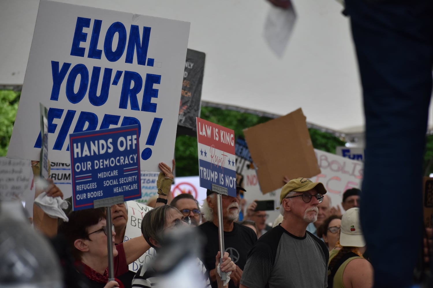 Dayton June 14, 2025 No Kings protest at RiverScape Pavilion