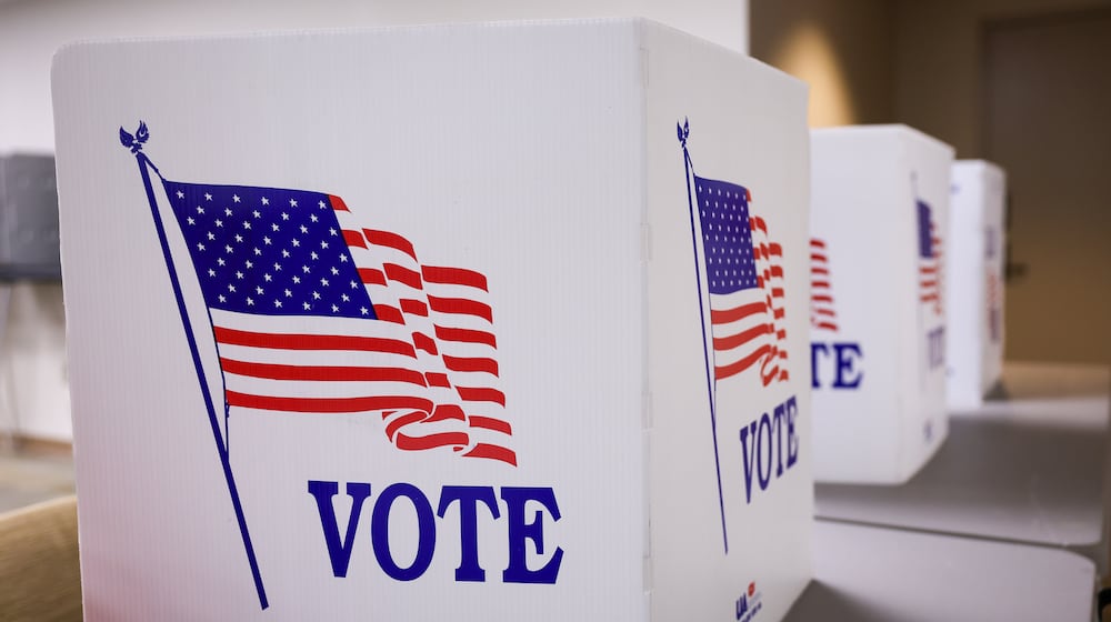 A view of voting privacy cubicles at Montgomery County Board of Elections on Tuesday, Oct. 7. BRYANT BILLING / STAFF
