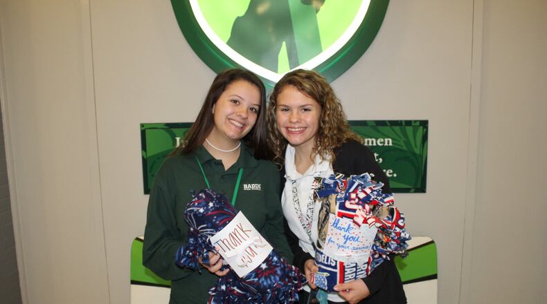 Badin High School sophomores Stephanie Hartkemeyer and Elizabeth Kreimer recently embarked on a fundraising effort that would help them have enough money to make blankets for military veterans. To make money, the two girls sold Halloween Boo-grams, or quick notes of “hello” from one Badin student to another with a sucker attached for $1 each. CONTRIBUTED