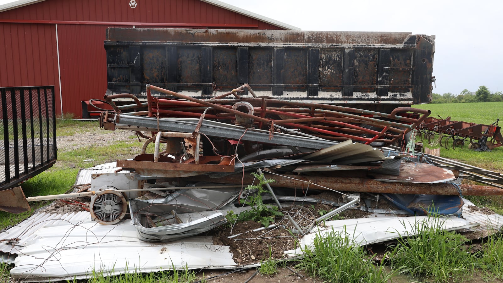 Remains of damaged property on the farm Jennifer Vollmer's family has lived on for five generations. BRYANT BILLING / STAFF