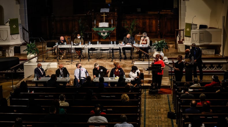 A candidates forum was held at Grace United Methodist Church Monday Sept. 27, 2021. JIM NOELKER/STAFF