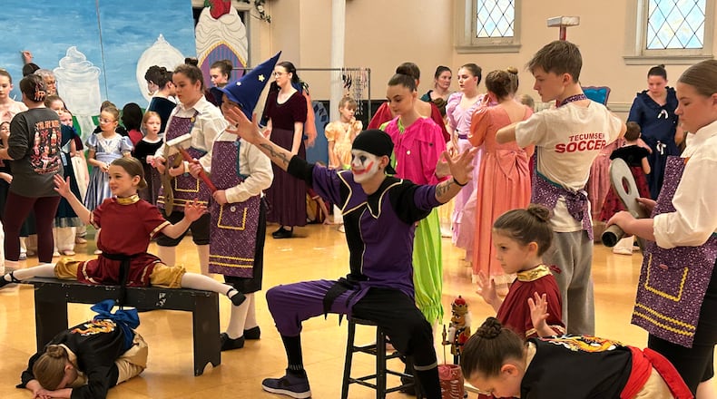 Several of the 130 members of the Ohio Performing Arts Institute's 35th anniversary performance of "The Nutcracker" did their dress rehearsal on Sunday afternoon in anticipation of performances on Friday and Saturday at the Clark State Performing Arts Center.