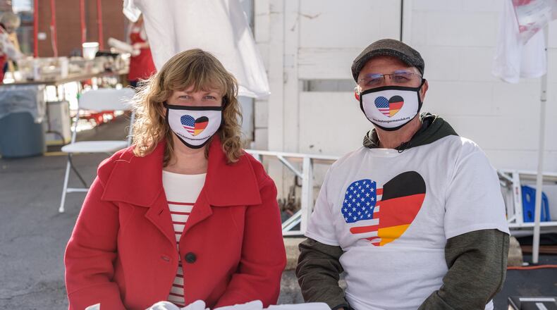 Prost! Oktoberfest featuring a German American Day Celebration was held at the Dayton Liederkranz-Turner German Club in Dayton's St. Anne's Hill Historic District on Saturday, October 3, 2020. Due to the coronavirus pandemic, German food and beer were enjoyed by attendees in a tent with socially distanced tables instead of inside the club as has been in past years. Food, beer and merchandise could also be ordered to go onsite or online via the club's Square site. Did we spot you at the Kranz during Oktoberfest? TOM GILLIAM/CONTRIBUTING PHOTOGRAPHER