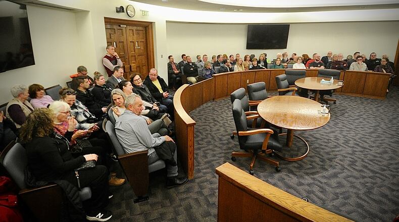 A court hearing about demolition of the Tavern building at 112-118 West Main Street in downtown Troy was packed Wednesday March 29, 2023. The owner wants to demolish the damaged building. Historic preservation advocates want the building saved. MARSHALL GORBY\STAFF