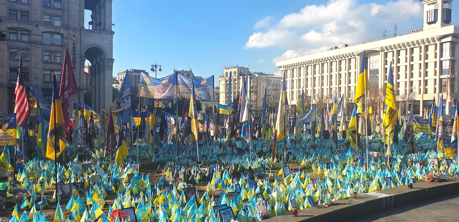 A sea of flags at a memorial in Kyiv. CONTRIBUTED