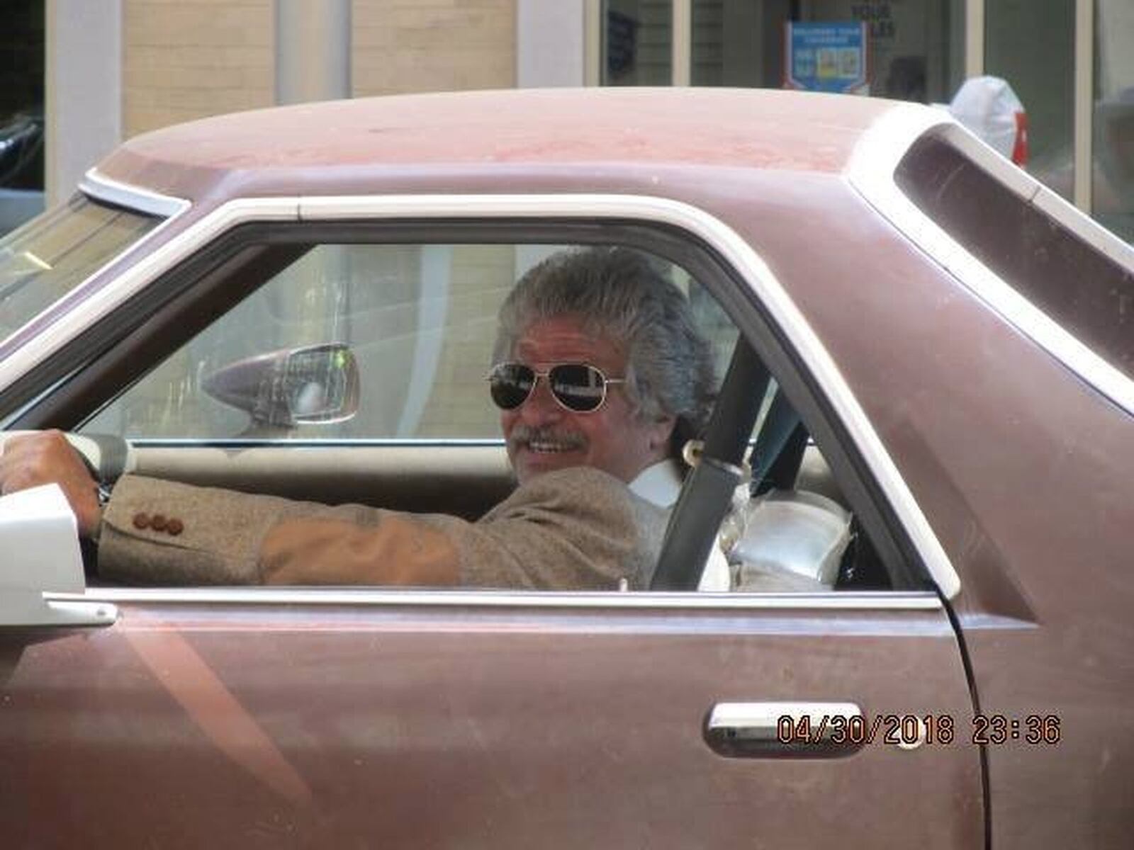 Scott Walker worked  as an extra to drive a car in downtown Dayton during the filming of the ‘Old Man and the Gun,’ starring Academy award winners Robert Redford and Casey Affleck. Amelia Robinson photo