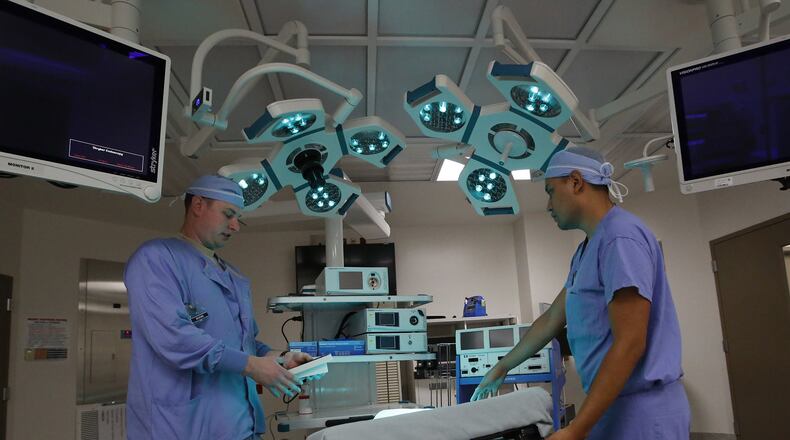 Above is one of Wright-Patterson Medical Center’s operating rooms. The 88th Medical Group at Wright-Patterson Air Force Base is the first military medical center in Ohio to participate in a civilian Health Information Exchange program. This program provides real-time patient information and improves communication with civilian providers. Ty Greenlees/CMGO