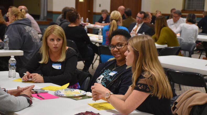 Your Voice Ohio is a collaboration of Ohio news organizations, including the Dayton Daily News, the Springfield News-Sun and the Journal News, to drive community conversations on important topics. In October 2017, forums like the one shown above were hosted throughout the Mahoning Valley. Photo by Doug Oplinger.