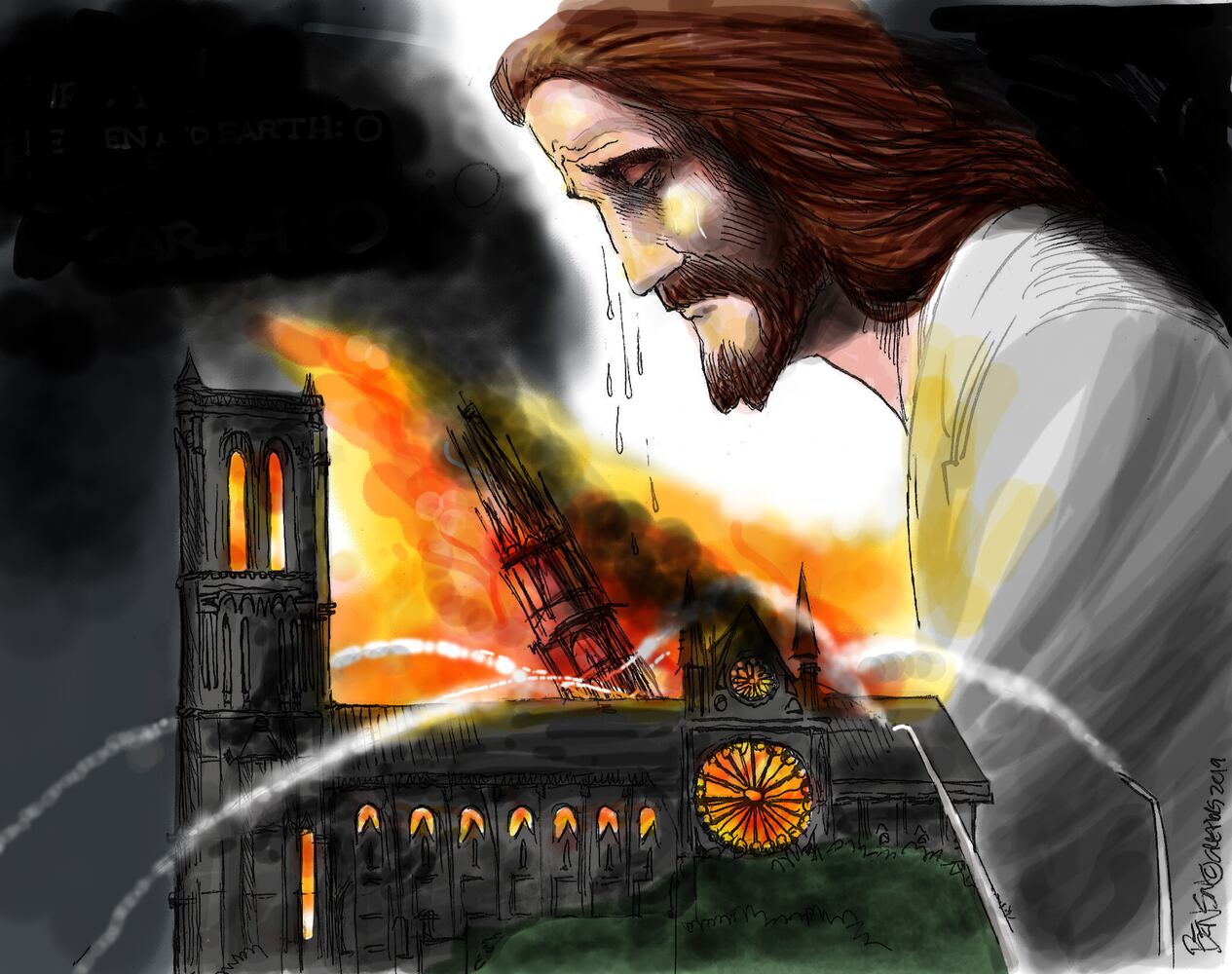 Week in cartoons: Notre Dame Cathedral fire, Tiger Woods and more