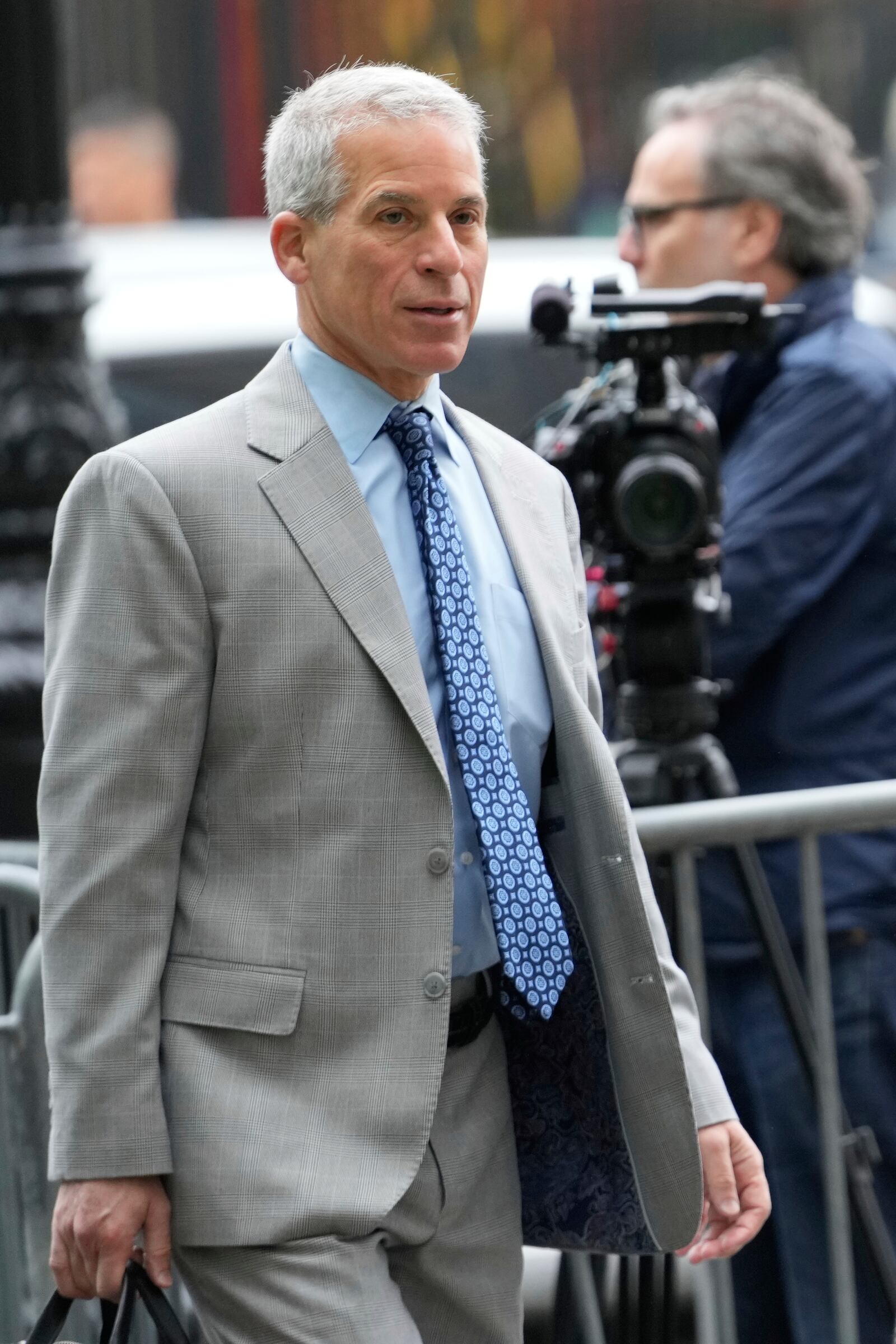Attorney Brian Steel arrives to the federal courthouse in New York, Monday, May 5, 2025. (AP Photo/Seth Wenig)