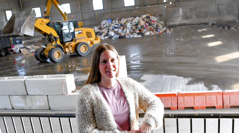 Emily Walker is learning more about recycling and other aspects of the solid waste operations at the Miami County Transfer Station located north of Troy. CONTRIBUTED