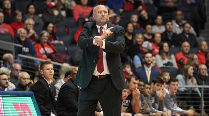 Dayton against Capital in an exhibition game on Friday, Nov. 2, 2018, at UD Arena.