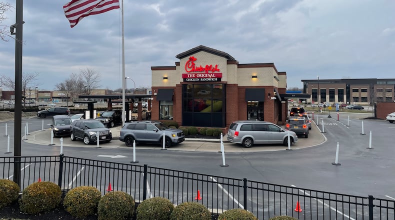 The Chick-fil-A restaurant at 2360 N. Fairfield Road in Beavercreek will be temporarily closed for about four months starting March 1 for renovations. NATALIE JONES/STAFF