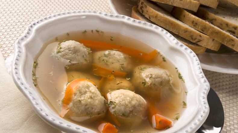 Matzah ball is the English for knaidel, a round dumpling made of ground matzah (matzah meal). SHUTTERSTOCK
