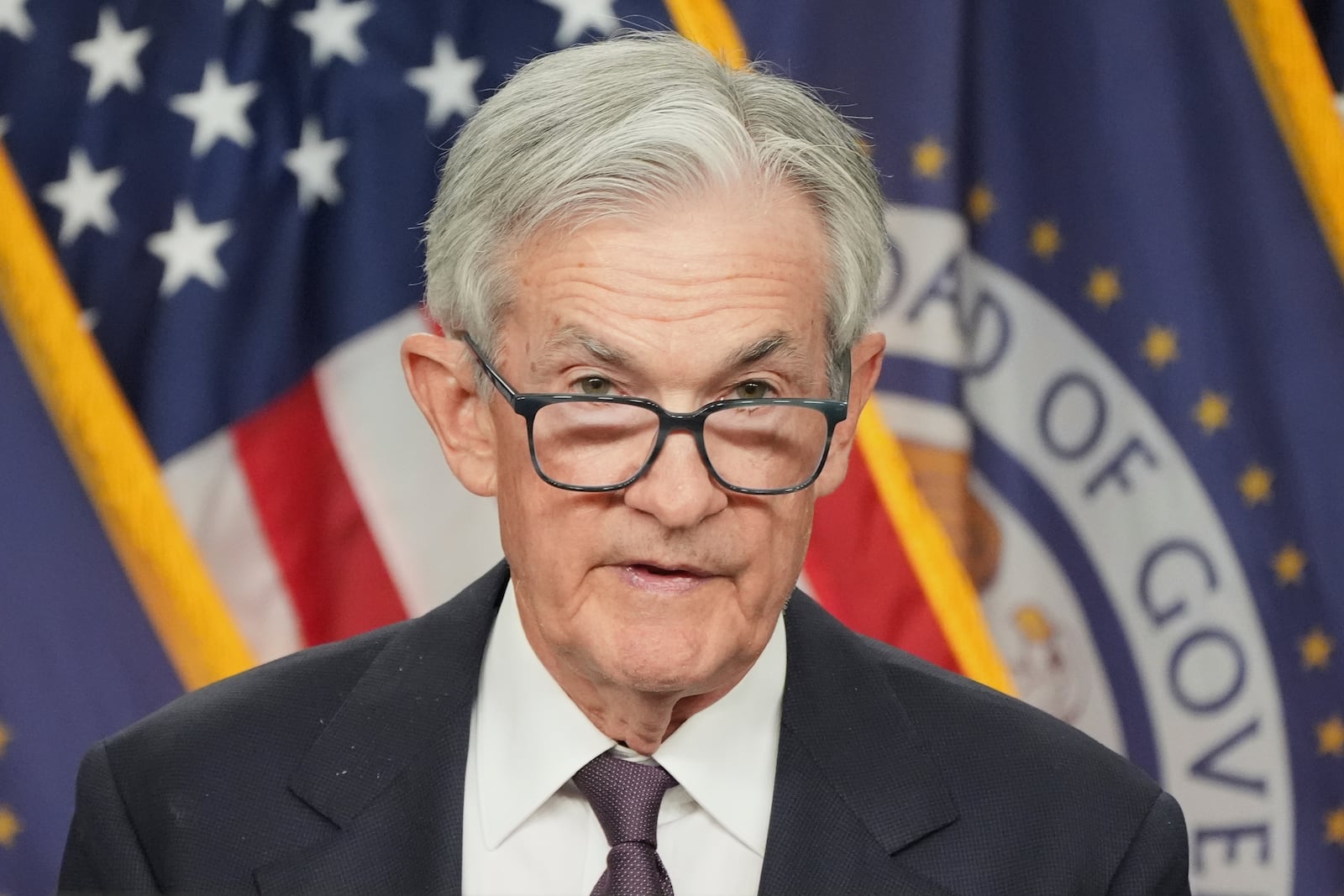 Federal Reserve Chairman Jerome Powell speaks during a news conference following the Federal Open Market Committee meeting, Wednesday, May 7, 2025, at the Federal Reserve in Washington. (AP Photo/Jacquelyn Martin)