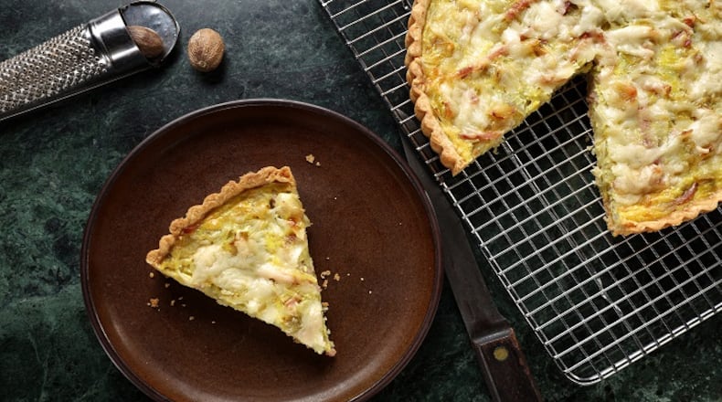 Leek quiche prepared and styled by Joan Moravek, in the Studio, Wednesday Feb., 21, 2018. (Abel Uribe/Chicago Tribune/TNS)