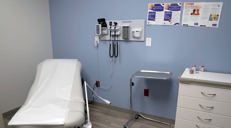 FILE - An exam room is seen inside a Planned Parenthood on March 10, 2023. The Ohio Department of Health released its annual abortion report Oct. 1, 2024, showing a 19% increase in abortions in Ohio in 2023 over 2022. In 2022, the state experienced a 15% decrease in abortions compared to 2021. For 11 weeks following the end of Roe v. Wade, Ohio was under a six-week abortion ban in 2022, likely contributing to that decrease experienced in 2022. (AP Photo/Jeff Roberson, File)