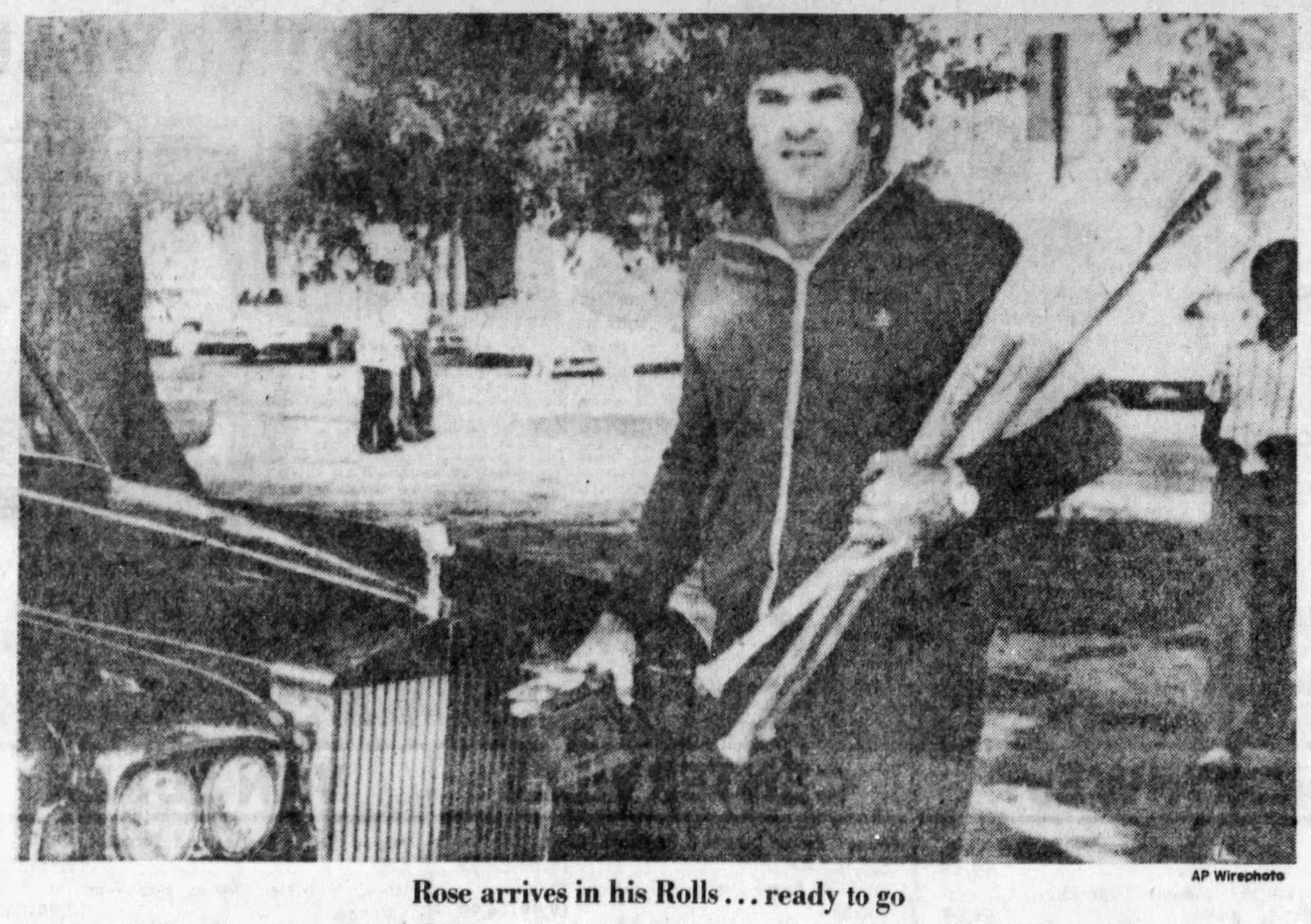 Pete Rose of the Cincinnati Reds at spring training, 1976. DAYTON DAILY NEWS ARCHIVES