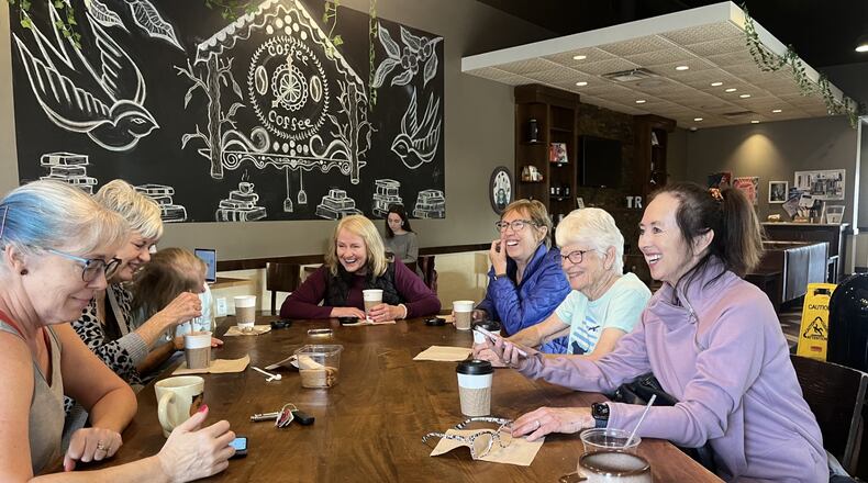 Karen Hochwalt (far right) enjoys coffee with members of her Dancercise class. CONTRIBUTED