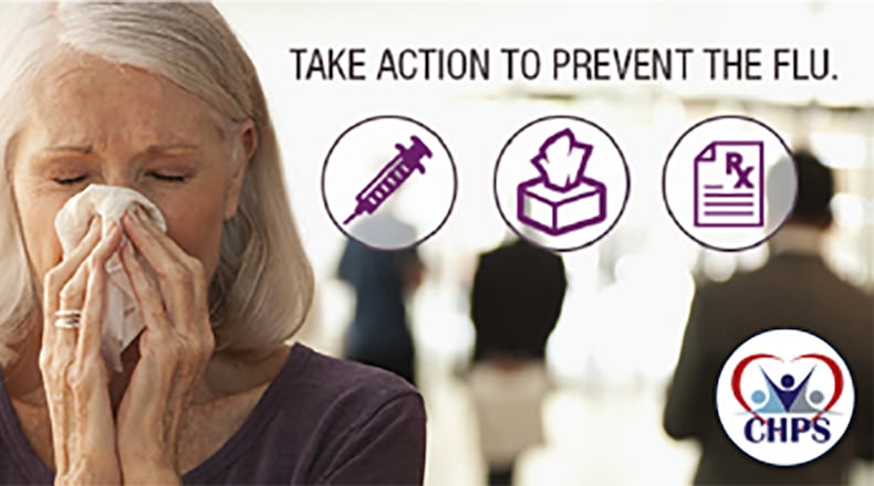 The flu is a contagious respiratory illness caused by the influenza viruses that infect the nose, throat, and sometimes the lungs. The Centers for Disease Control and Prevention states that the best way to protect yourself and your loved ones against influenza is to get a flu vaccine every flu season. U.S. AIR FORCE GRAPHIC