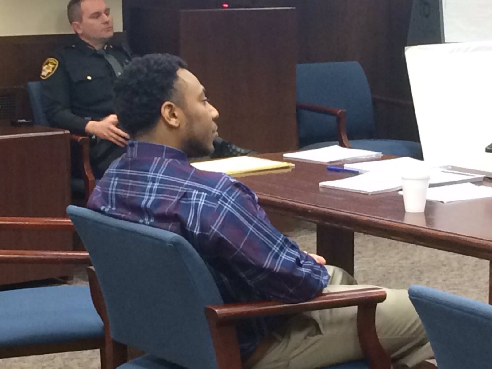 Shawn D. Smith is on trial in the death of 13-month-old Elijah Johnson, who died after being struck by shots fired last year. STAFF/MARK GOKAVI