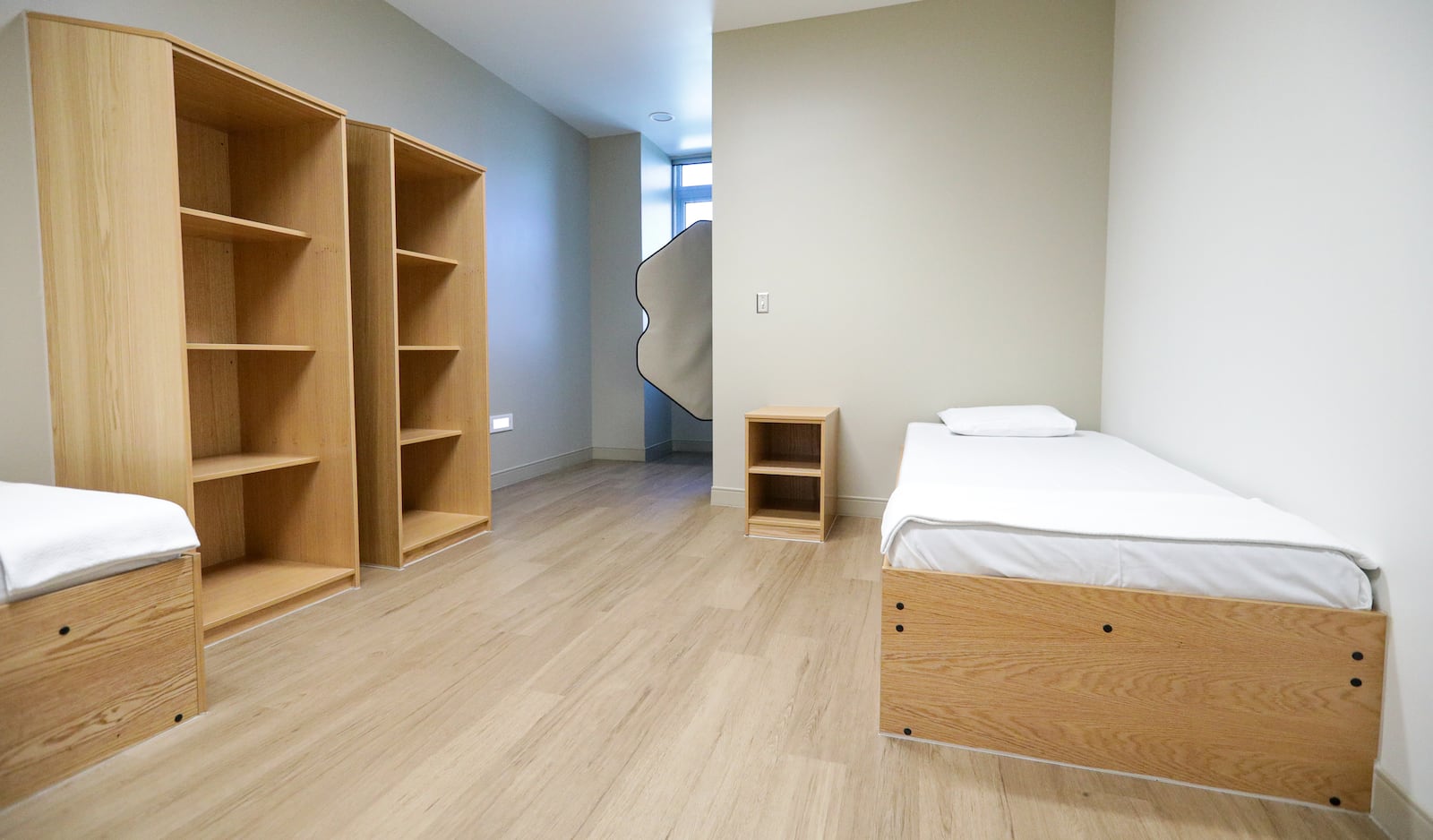 Kindred Hospital Dayton reopened its inpatient behavioral health unit earlier this month. The 46-bed unit offers treatment for patients 18 and older. Rooms house two patients.  BRYANT BILLING / STAFF