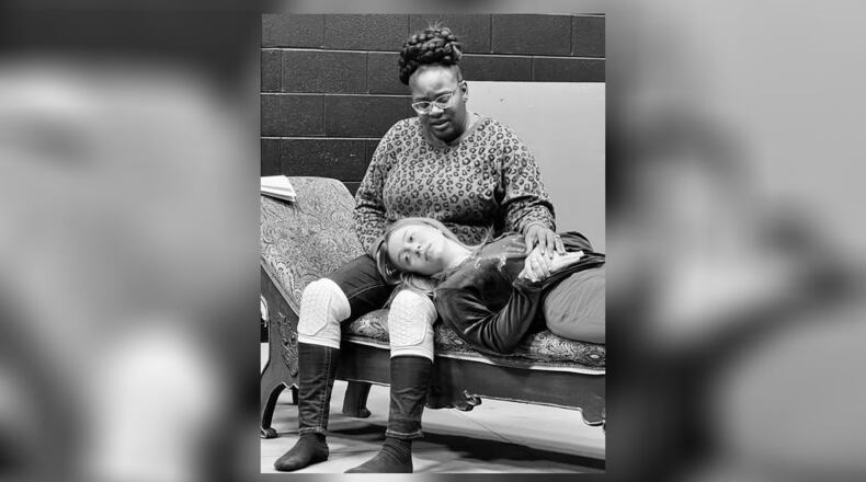 Charmaine Webster (Agatha) and Ella Widau (resting as Emilie) in Magnolia Theatre Company's production of "The Moors." CONTRIBUTED PHOTO