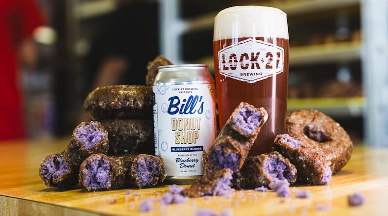 Lock 27 Brewing has collaborated again with Bill’s Donut Shop in Centerville to create a blonde ale inspired by its blueberry cake donut. FACEBOOK PHOTO