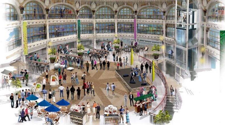 An artist’s rendering of what the Dayton Arcade could look like after renovations and redevelopment. CONTRIBUTED