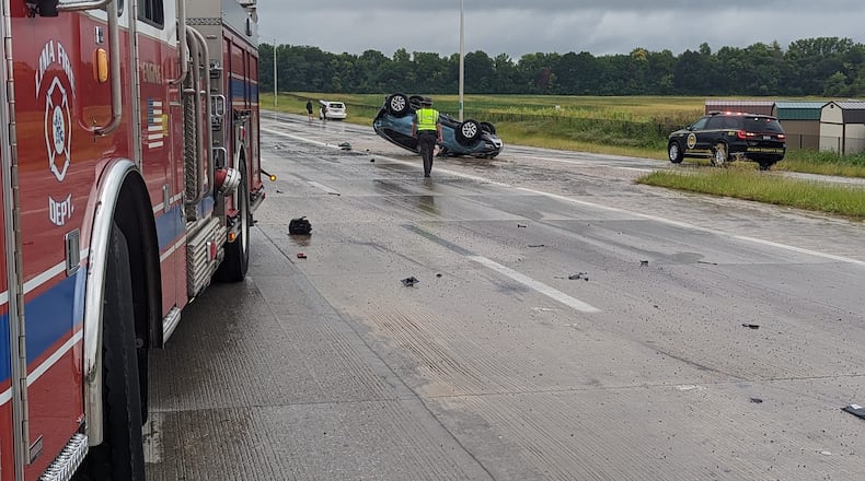 A Fairfield man was killed and 21 others injured in a nine-vehicle crash over Labor Day weekend on Interstate 75 near Lima. Courtesy Lima Fire Department/Facebook