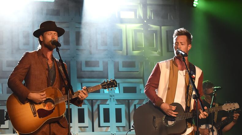 NASHVILLE, TN - JUNE 03: Brian Kelley and Tyler Hubbard of Florida Georgia Line perform onstage at the Innovation In Music Awards on June 3, 2018 in Nashville, Tennessee. (Photo by Rick Diamond/Getty Images for Innovation In Music Awards)