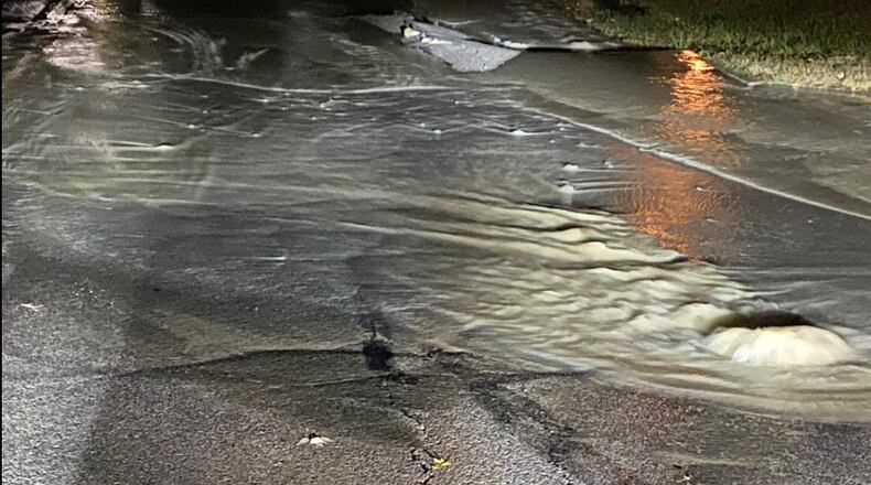 Superior Avenue is closed in Fairborn after a water main break was reported Thursday, Oct. 19, 2023. Photo courtesy the City of Fairborn.