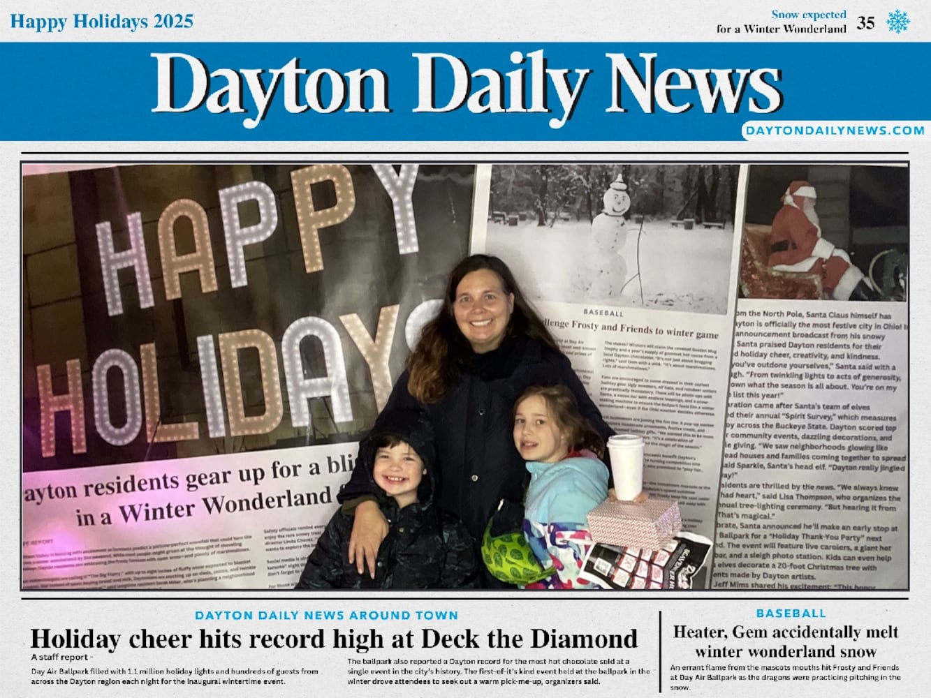 "Front Page News" photobooth at Deck the Diamond