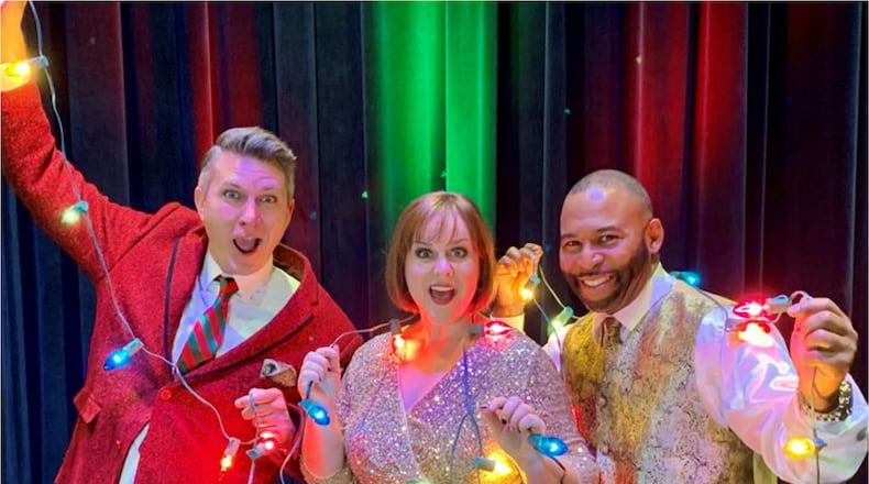 Dayton Live presents “Season’s Greetings: A Holiday Cabaret” featuring (left to right) singers Philip Drennen and Gina Handy and musician Deron Bell at PNC Arts Annex in Dayton Wednesday through Sunday, Dec. 6 through 10. CONTRIBUTED