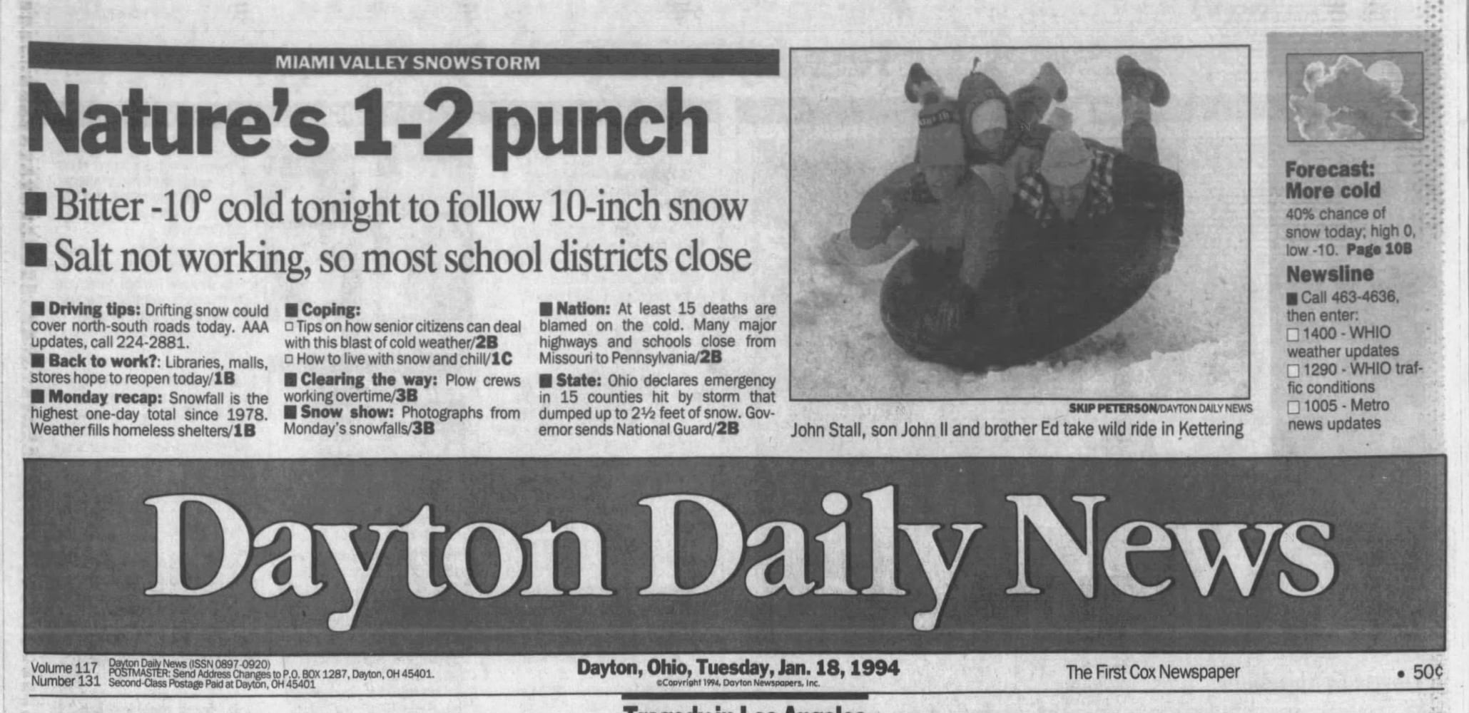 Dayton record snowfall