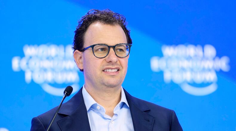 FILE - Dario Amodei, CEO and co-founder of Anthropic, attends the annual meeting of the World Economic Forum in Davos, Switzerland, Jan. 23, 2025. (AP Photo/Markus Schreiber, File)