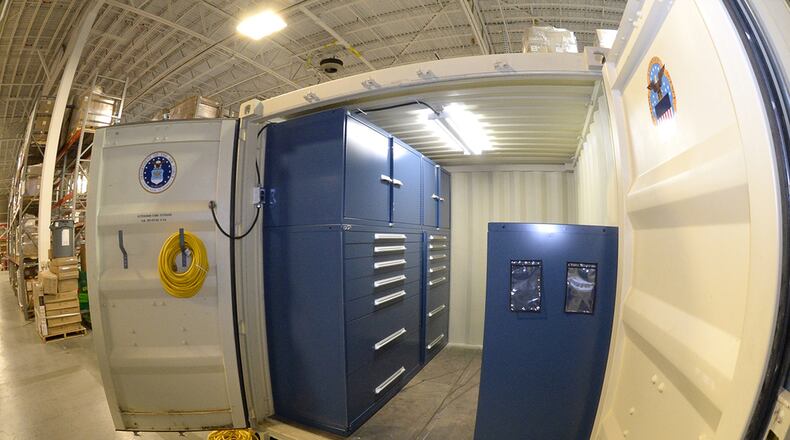 A storage container used for maintaining missile launch facilities and control centers is displayed at Hill Air Force Base, Utah. A recent merger between the Air Force Materiel Command Logistics, Civil Engineering and Force Protection Directorate and the Strategic Deterrence and Nuclear Integration Directorates aims to better align AFMC efforts to support Air Force nuclear modernization missions. (U.S. Air Force file photo/Todd Cromar)