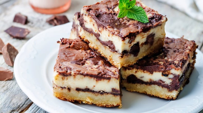 Chocolate Cream Cheese Bars. ISTOCK
