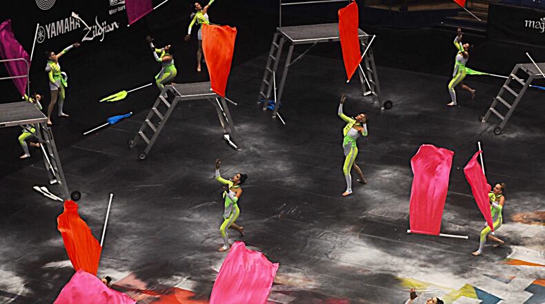 Students from Miamisburg High School perform during the Winter Guard International World Championships at UD Arena in 2017. MARSHALL GORBY/STAFF