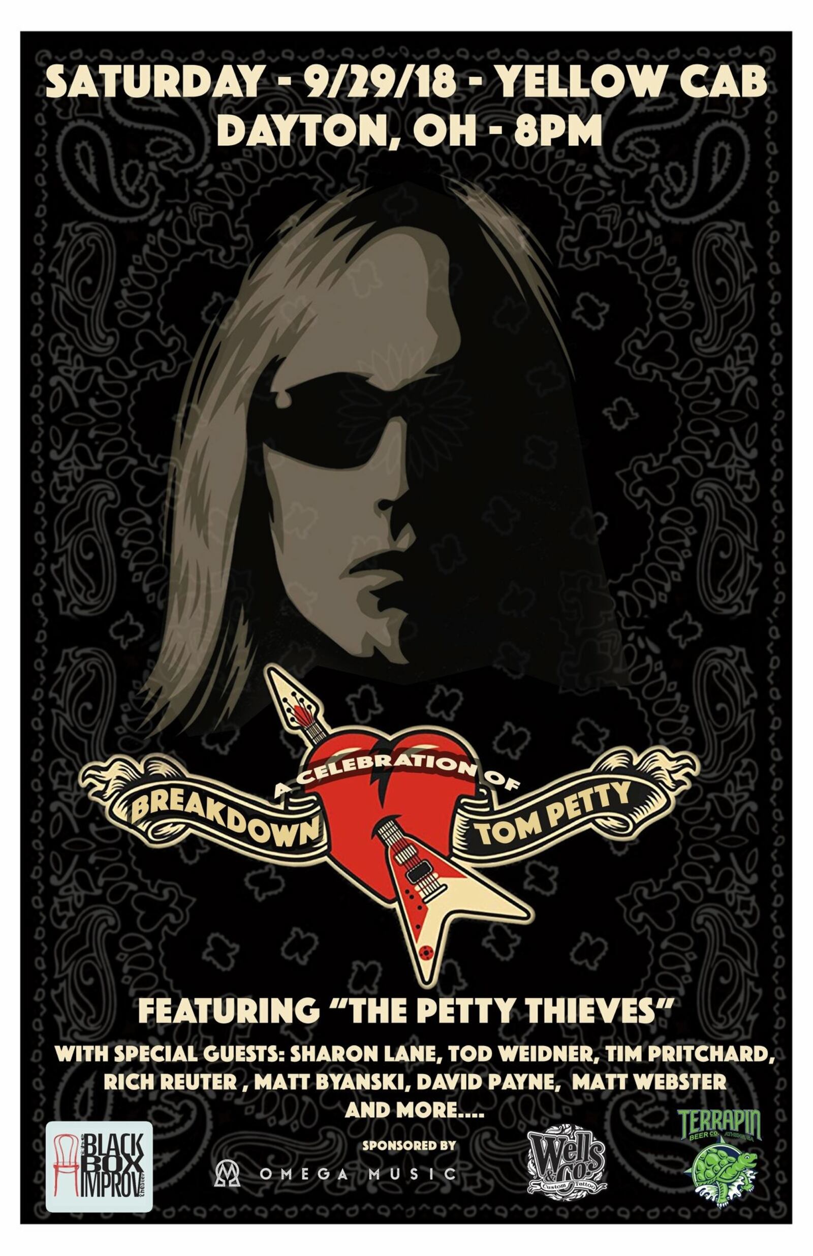 BREAKDOWN! Local musicians to pay tribute to Tom Petty on Sept. 29 at Yellow Cab Tavern in Dayton.
