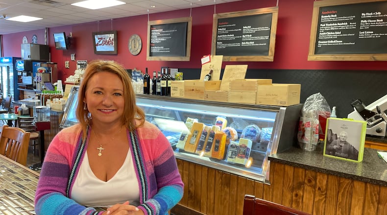 Zinks Meats & Fine Wines in Centerville is celebrating 45 years of serving the local community. Pictured is owner Melissa Metzger. NATALIE JONES/STAFF