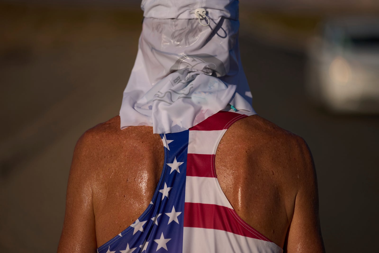 Danny Westergaard runs during the Badwater 135 Ultramarathon, Tuesday, July 8, 2025, in Death Valley National Park, Calif. (AP Photo/John Locher)
