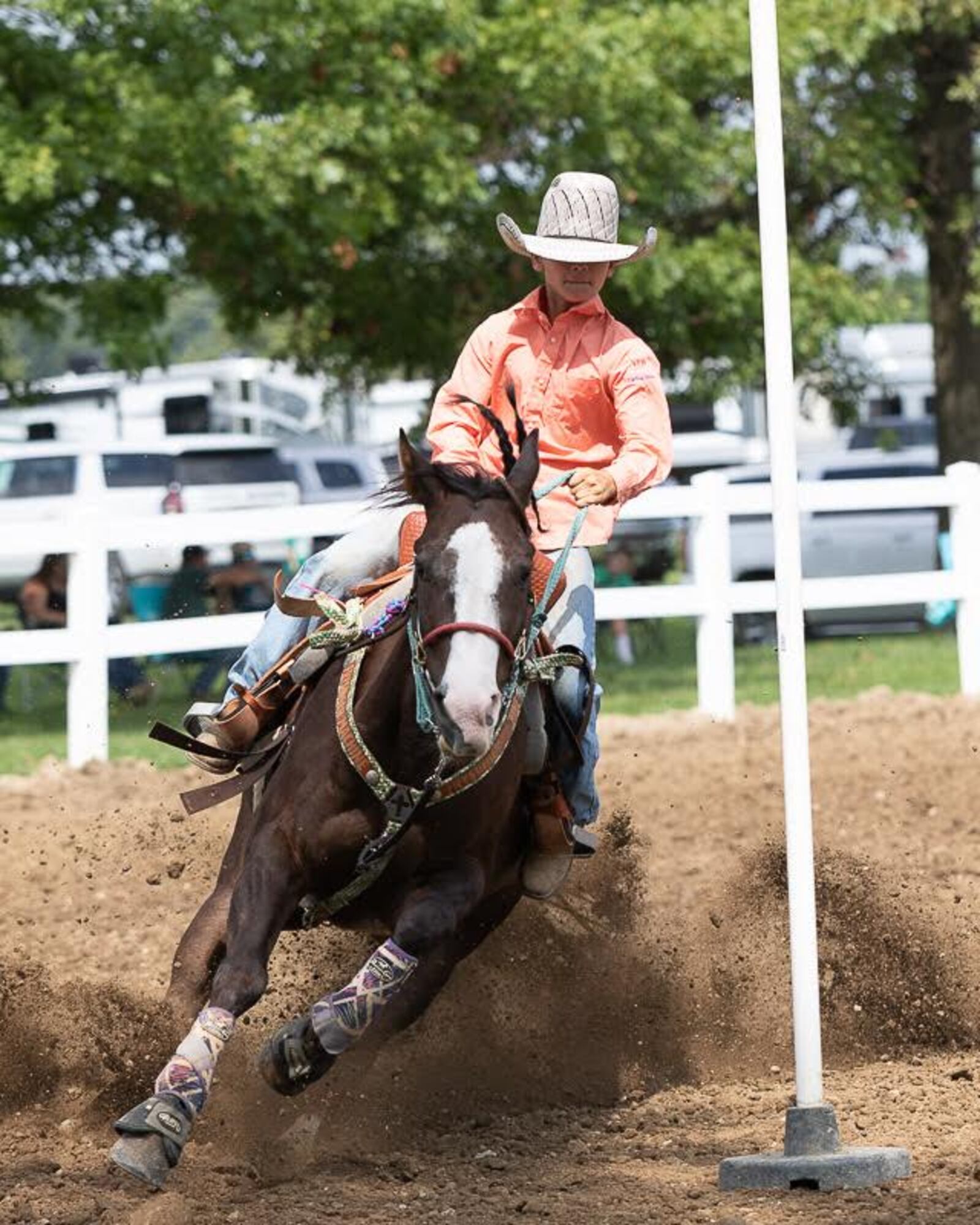 Colton Hay and his horse Kate competing in pole bending race. CONTRIBUTED