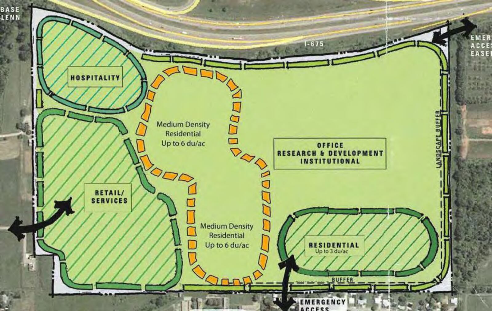 A 2025 proposal to build apartments off of Mission Point Boulevard in Beavercreek, on a property that is slated for office, commercial, and residential use. CONTRIBUTED