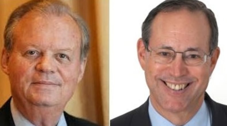 Former Ambassador Tony Hall, left, and former Ohio Gov. Bob Taft