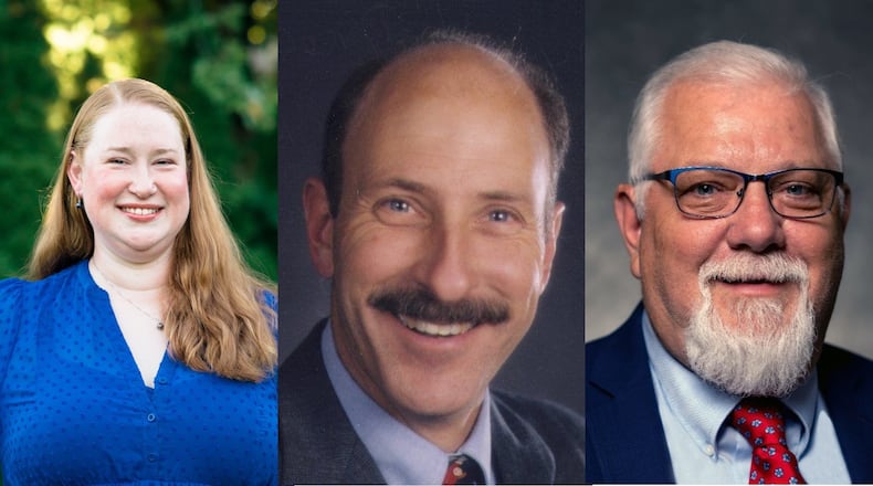 (left to right) Claire Chinske, Dennis Morrison and Gene Taylor, candidates for Beavercreek school board November 2023.