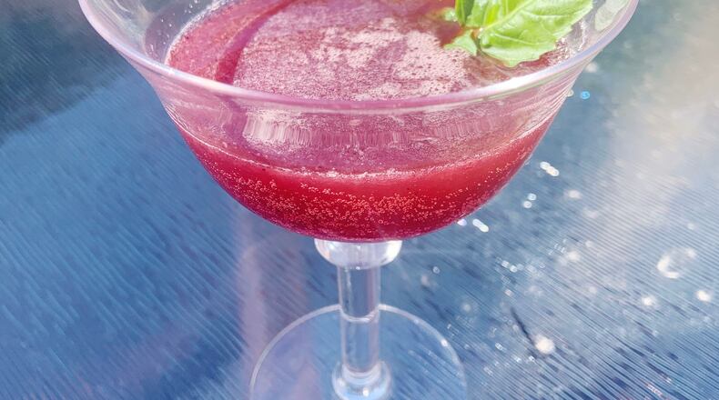 Rhubarb and blackberries add delicious flavor to this cocktail that's perfect for Sundays. CONTRIBUTED/TESS VELLA