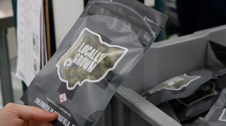 A bag of Pure Ohio Wellness cannibus Dec. 4, 2023. BILL LACKEY/STAFF