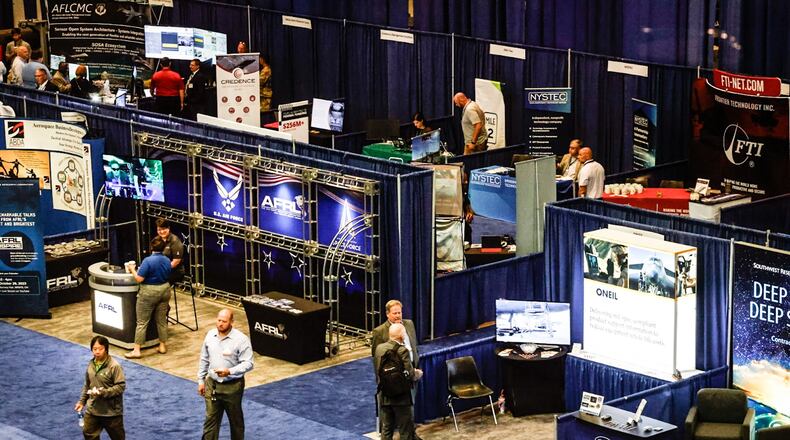 The Life Cycle Industry Days event was held at the Dayton Convention Center in July and early August 2023. The event connects the defense industry to the people at Wright Patterson Air Force Base. JIM NOELKER/STAFF